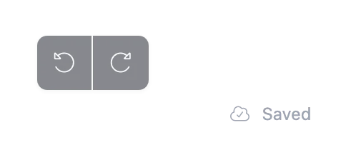 The Undo and Redo buttons under the canvas, with the Saved status beside them
