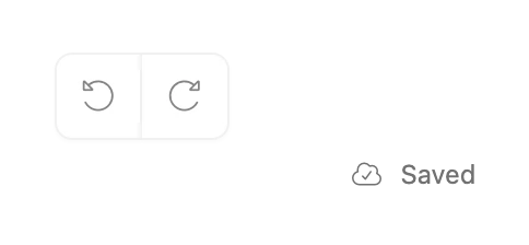 The Undo and Redo buttons under the canvas, with the Saved status beside them