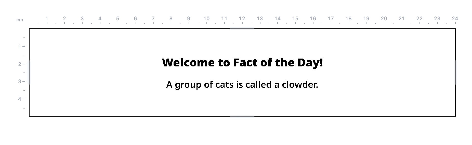 The preview at the Banner size: a strip the width of the screen, with the Widget's heading hidden